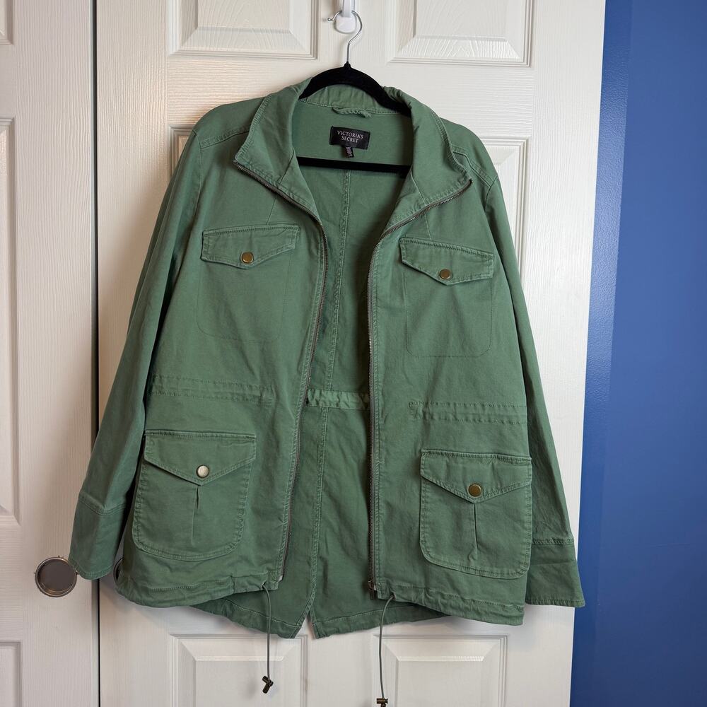 Victoria's Secret Utility Field Jacket Women's Large Green Cotton Cargo